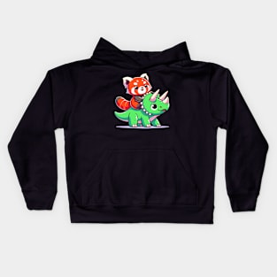 Dino Ride: Red Panda's Adventure Kids Hoodie